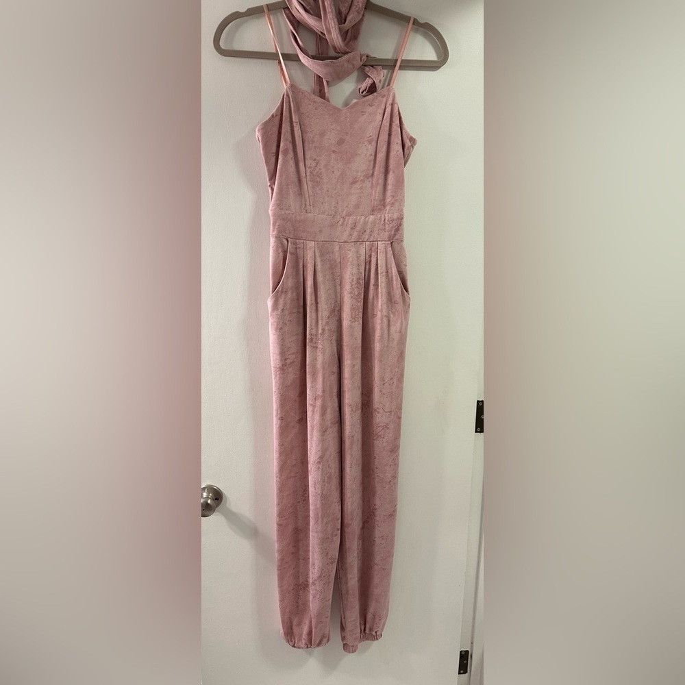 Mauve/Dusty Rose Pink Jumpsuit (With Belt)